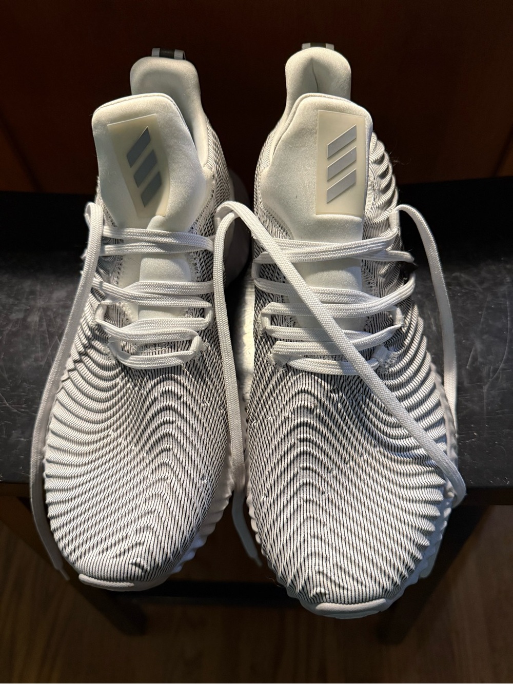 adidas Men’s White Knit Athletic Sneakers